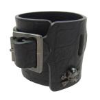 JAM HOME MADE ジャムホームメイド クロスボーンスカル レザー ブレスレット ブラック系【中古】