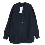 マーティーアンドサンズ MAATEE&SONS 23SS MT3103-0605A LINEN PULL OVER SHIRTS リネン プルオーバー 長袖シャツ ネイビー系 2【中古】