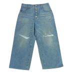 ジュンヤワタナベコムデギャルソンマン 24AW WN-P019 DAMAGED DENIM ボタンフライ ダメージ加工 デニムパンツ【中古】