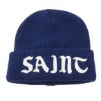 SAINT MICHAEL セントマイケル SM-YS1-0000-083 KNIT CAP / SAINT ロゴ ニットキャップ ビーニー ネイビー系 OS【極上美品】【中古】