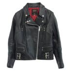 トリプルシックス 666 英国製 レディース サイドベルト ライダースジャケット ブラック系 34【中古】