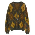 ヴィンテージ VINTAGE USA製 union made ILGWU 60s〜70s ユニオンメイド アーガイル カーディガン ブラウン系 サイズ表記無【中古】