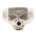 ショッピングスカル Loree Rodkin ローリーロドキン SKULL RING スカル ジルコニアアイ サイドクロス ストーン リング シルバー系 21号【中古】