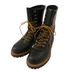 ショッピングred RED WING レッドウィング USA製 LOGGER ロガー レザー ワーク ブーツ ブラック系 27.5cm【中古】