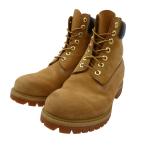 Timberland ティンバーランド 6インチ プレミアム ウォータープルーフ ヌバックレザー イエローブーツ ライトブラウン系 25.5cm【中古】