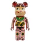 MEDICOM TOY メディコムトイ × 不二家 ミルキー FUJIYA  BE@RBRICK 招き猫 金運 ダブル小判 ペコちゃん 桃金メッキ 1000%【中古】
