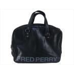 FRED PERRY フレッドペリー レザー ボストン バッグ  ブラック系 【中古】