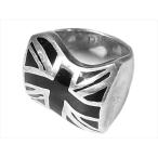 CRAZY PIG クレイジーピッグ UNION JACK RING black enamelled ユニオンジャック リング  シルバー 約17号 【中古】