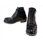 【中古】RED WING レッドウィング 9870 犬タグ復刻 Round Toe Black Klondike ブラック クローンダイク カスタムソール ブーツ ブラック系 US7D /本店