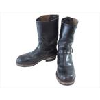 【中古】PT91 RED WING レッドウィング 2268 プリント羽 エンジニア ブーツ ブラック系 US8D