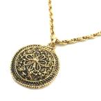  прекрасный товар CHANEL Chanel медаль type подвеска Vintage Gold колье короткое колье аксессуары a2770