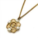  хорошая вещь CHANEL Chanel здесь Mark жемчуг Gold подвеска колье аксессуары женский a6436