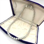  не использовался товар ... жемчуг pearl silver печать 7mm.. выдающийся женский мода аксессуары мелкие вещи колье оттенок голубого m14028