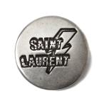 サンローラン ピンブローチ/ピンバッジ SAINT LAURENT ブローチ ヴィンテージシルバー サンダー/ロゴ爆買