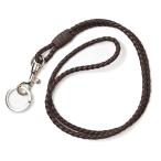  Bottega Veneta кольцо для ключей / ремешок на шею BOTTEGA VENETA кожа темно-коричневый / серебряный 113540. покупка 