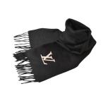 Louis Vuitton muffler / палантин LOUIS VUITTONe автомобиль rup*je Ram muffler M71280 кашемир 100% черный / бежевый бахрома 