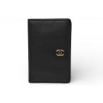  Chanel футляр для карточек / адрес . покрытие CHANEL Vintage здесь Mark кожа черный 