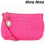 miu miu ミュウミュウ ショルダーバッグ/クラッチポーチ　2way 5N1719 NAPPA CRISTAL/マテラッセ　ROSA FLUO/ネオンピンク系