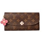 ルイヴィトン 財布 LOUIS VUITTON 長財布 ポルトフォイユ・エミリー M64202 モノグラム フラワーチャーム爆買