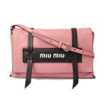 ミュウミュウ ショルダーバッグ/クラッチバッグ miumiu ポシェット 5BD075 GRACE LUX/ラムスキン BEGONIA/NERO ベゴニア/ブラック