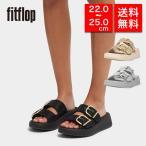 【国内正規品】fitflop フィットフロップ レディース コンフォートサンダル HG5 F-MODE BUCKLE SHIMMERLUX FLATFORM TWO-BAR SLIDES 体圧分散 ffsl