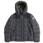 極美品 MONCLER モンクレール GUYENNE ギエンヌ 一部迷彩柄 フード付 レイヤード ツイード ダウンジャケット グレー系 0 国内正規品 メンズ