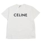 未使用品●CELINE セリーヌ 2X681671Q ロゴプリント クルーネック ショートスリーブ 半袖Ｔシャツ ホワイト S イタリア製 正規品 メンズ