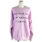  прекрасный товар V Gucci 469250 Skull принт вырез лодочкой тянуть over спортивная фуфайка лиловый розовый XS Италия производства стандартный товар женский 