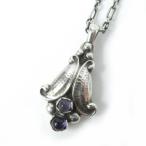 美品☆ジョージジェンセン 1993 イヤーネックレス 鈴蘭 ペンダント SV925 アメジスト シルバー パープル 重量14.4g レディース