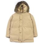 美品□MONCLER モンクレール 20-21AW POLA ポーラ ファーフーデッド WZIP ロゴワッペン ダウンジャケット ベージュ 1 正規品 メンズ