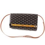 ショッピングゴヤール 未使用品◎GOYARD ゴヤール モンテカルロ PM ショルダーバッグ／クラッチバッグ ブラック ブラウン ホワイト シルバー金具 フランス製