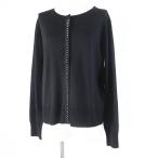 ショッピングスタッズ 極美品◎MONCLER モンクレール 2019年製 CARDIGAN ウール スタッズ付 長袖 カーディガン ブラック シルバー金具 M  正規品 レディース