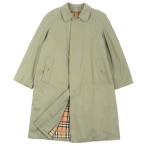 ショッピングバーバリー 良品▼Burberrys バーバリー ヴィンテージ 裏ノバチェック柄 ライナー付 比翼仕立て ステンカラーコート カーキ L イングランド製 メンズ