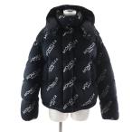 ショッピングmoncler 極美品★MONCLER モンクレール CAILLE ワッペン・フード付 ロゴデザイン ダウンジャケット ブラック 0 正規品 レディース