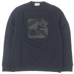 未使用品□HERMES エルメス H467810HA01SM メタルリー オ カレ ラムレザーパッチ ラウンドネックスウェット マリン 正規品 定価248600円