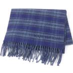 美品□LOUIS VUITTON ルイヴィトン 2019年製 M73449 カシミヤ100% エシャルプ ダミエ タータン フリンジマフラー ネイビー 英国製 正規品