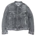 ショッピングバレンシアガ 極美品□BALENCIAGA バレンシアガ 20SS 621580 デニム転写プリント ストレッチジャケット ブルゾン ブラック L イタリア製 正規品 メンズ