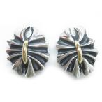 美品◎Georg Jensen ジョージジェンセン 400 コンビ 大ぶり イヤリング SV925 18K シルバー ゴールド 箱付き 重量26.01g レディース