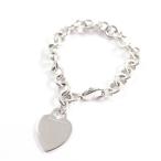  прекрасный товар *TIFFANY&amp;Co. Tiffany Heart бирка браслет аксессуары SV925 серебряный масса 34.5g женский 