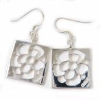 極美品◎CHANEL シャネル ヴィンテージ ロゴ カメリア プレート ピアス アクセサリー SV925 シルバー 重量7.5g レディース