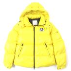 美品▼MONCLER モンクレール 21-22AW ASPIN アスピン フード・ワッペン付き ダブルジップ ダウンジャケット イエロー 2 正規品 メンズ