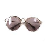 未使用品★Miu Miu ミュウ ミュウ SMU51S レオパード柄 ロゴ入り ウェリントン サングラス グレー 49□23 140 箱・保存袋・ケース付 伊製