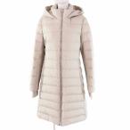 ショッピングBURBERRY 極美品◎BURBERRY LONDON バーバリーロンドン ラバーロゴワッペン フード付き ロングダウンコート ライトベージュ M 正規品 レディース