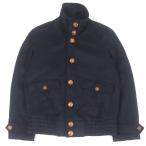 ショッピングバーバリー 美品□BURBERRY バーバリー ウール カシミヤ くるみボタン ブルゾンジャケット ネイビー 44 イタリア製 国内正規品 メンズ オススメ◎