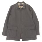 極美品▲BURBERRY LONDON バーバリーロンドン ウール アンゴラ 裏地ノバチェック ZIP ジャケット コート ブラウン L 正規品 メンズ