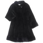 極美品▼mila schon ミラショーン シェアードミンク ミンク MINK 裏地ロゴ柄 本毛皮コート ダークブラウン M レディース 毛質柔らか◎