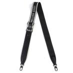 ショッピングVUITTON 美品△LOUIS VUITTON ルイヴィトン J02496 キャンバス レザー ロゴ ショルダーストラップ 現行品 ブラック ホワイト 箱付き 定価104500円