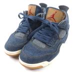 良品▼Nike Levis ナイキ リーバイス A02571-401 エアジョーダン4 レトロ デニム スニーカー インディゴ 8 (26cm) 箱付き メンズ