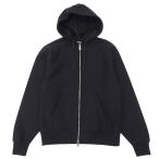未使用品▲BURBERRY バーバリー 8099928 コットン バックロゴ入り Zip Up フーディ パーカー ブラック M 正規品 メンズ