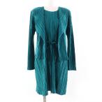  прекрасный товар *PLEATS PLEASE плиссировать шкив z Issey Miyake жакет безрукавка One-piece ансамбль зеленый 3*2 стандартный товар 